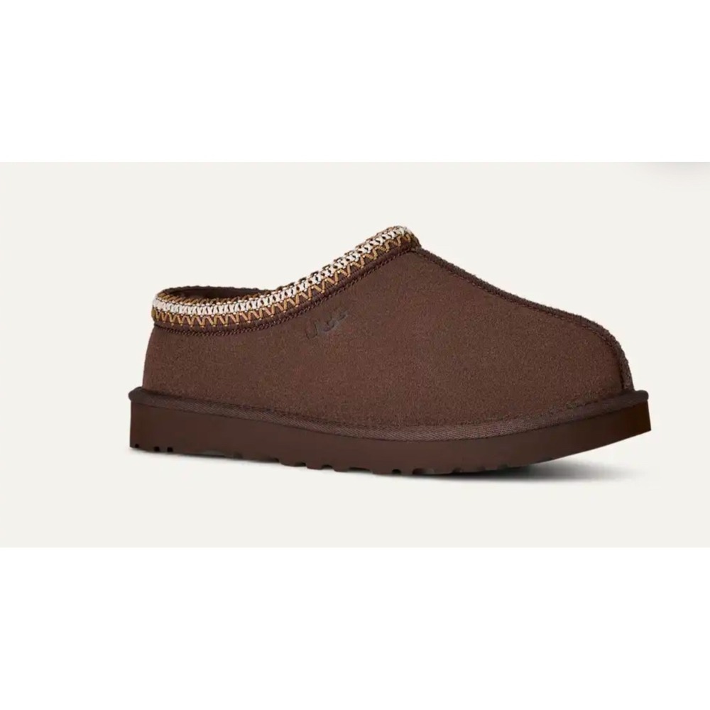 UGG Tasman Slippers Women Size 8 Chocolate Brown Excellent Suede Sheepskin